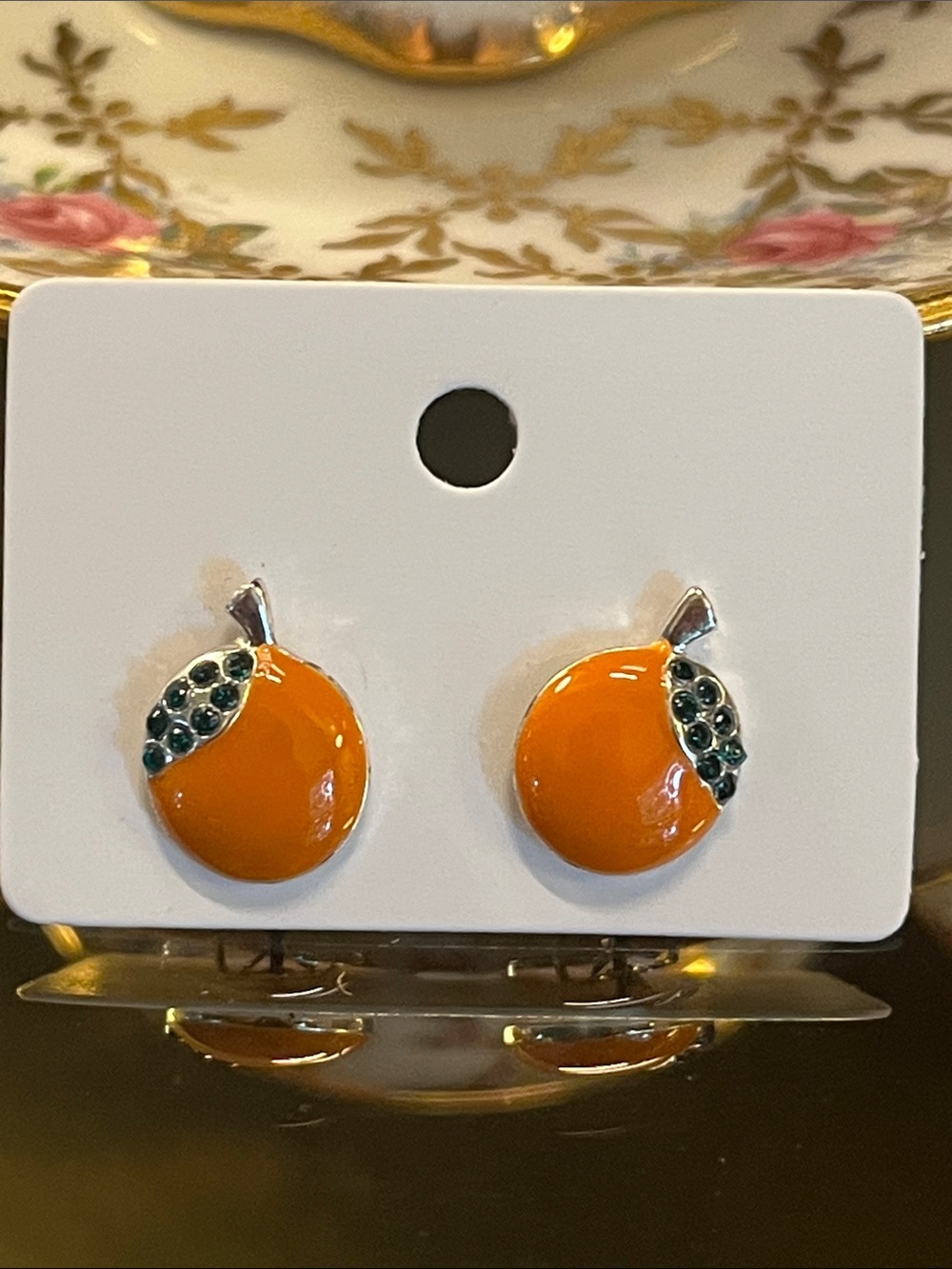 Orange Stud Earrings